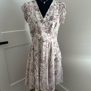 Altar'd State🪻Floral Dress in Purple and Cream Large